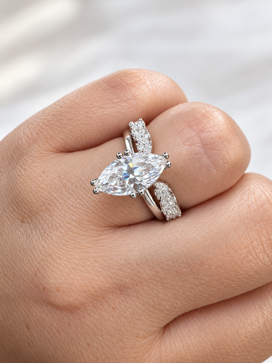 Vivienne Marquise Moissanite Bridal Set