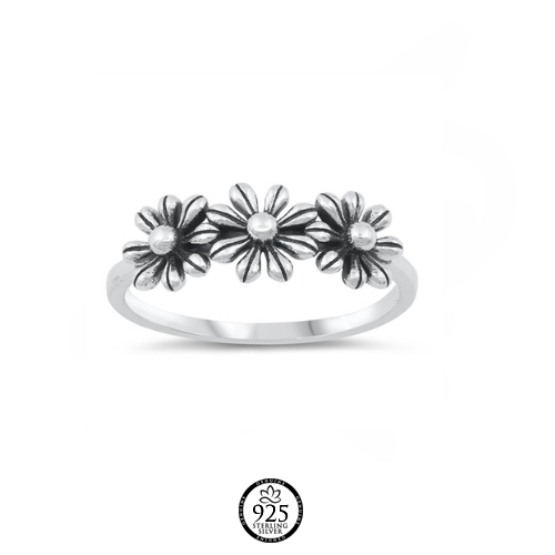 Sterling Silver Margaritas Flowers Ring