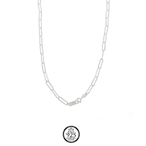 Sterling Silver Paper Clip Link Necklace