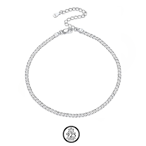 Sterling Silver Flat Marina Anklet