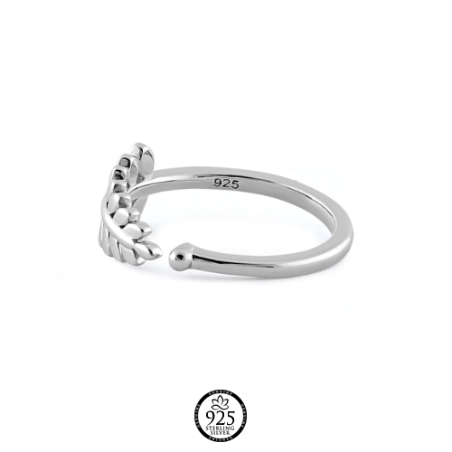 Sterling Silver Ebony Leaves Ring