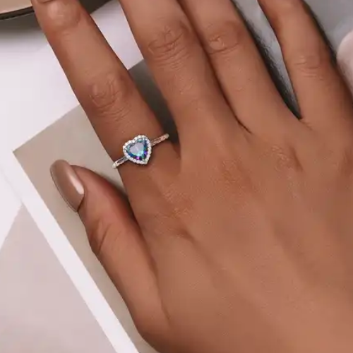 Sterling Silver Juliet Rainbow Crystal Ring