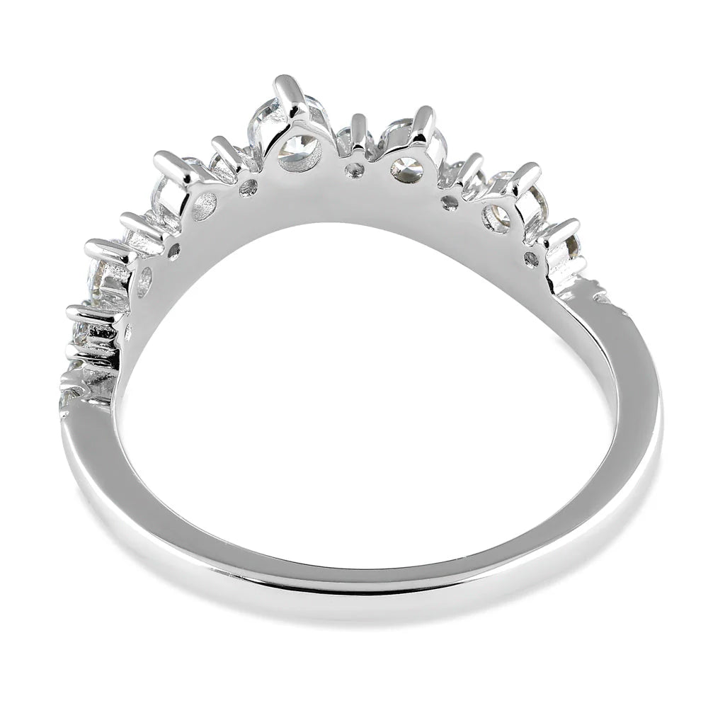 Steling Silver Vintage Tiara Wedding Band