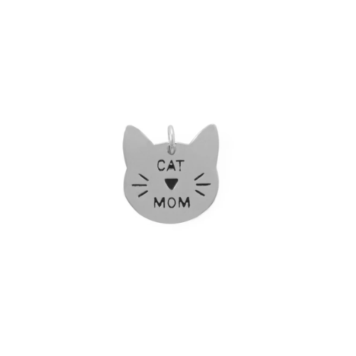 Sterling Silver Cat Mom Charm