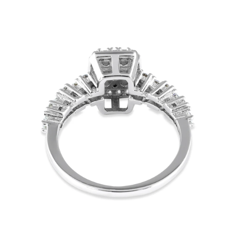 Sterling Silver Loana Halo Cluster Engagement Ring