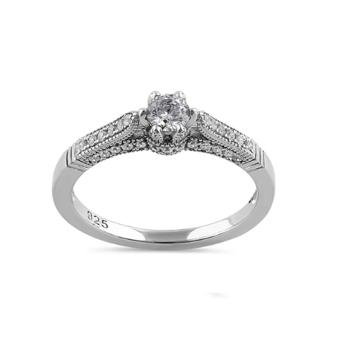 Sterling Silver Austriah Engagement Ring