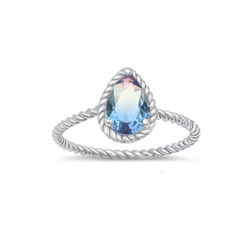 Sterling Silver Sarai Rainbow Crystal Ring