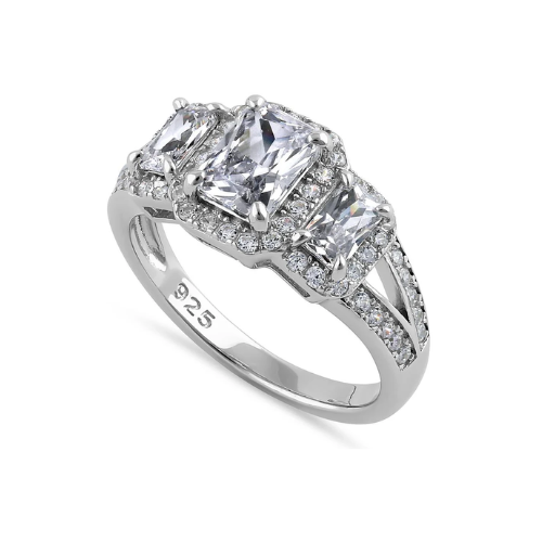 Sterling Silver Claire Halo Engagement Ring