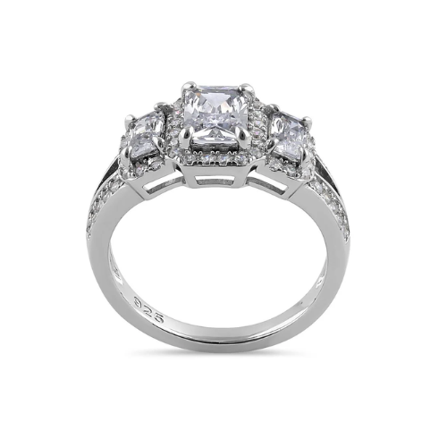 Sterling Silver Claire Halo Engagement Ring