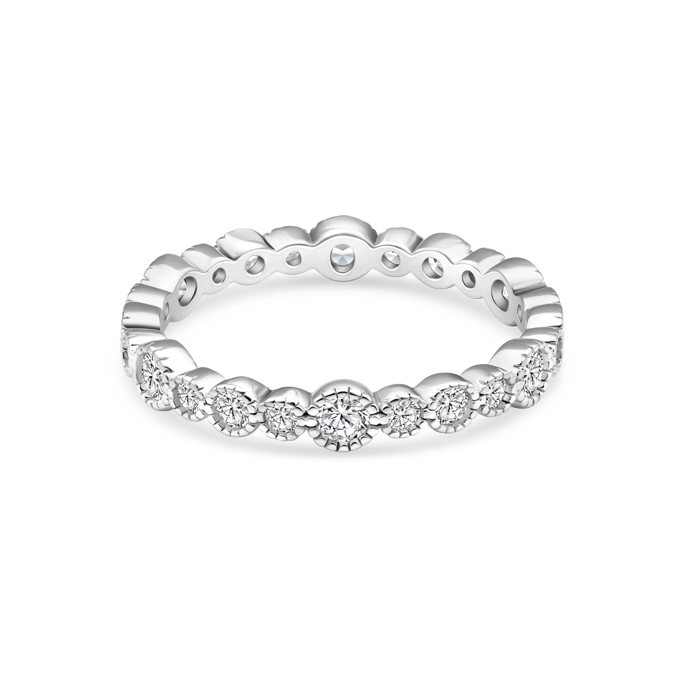 Sterling Silver Eternity Round Cut Ring