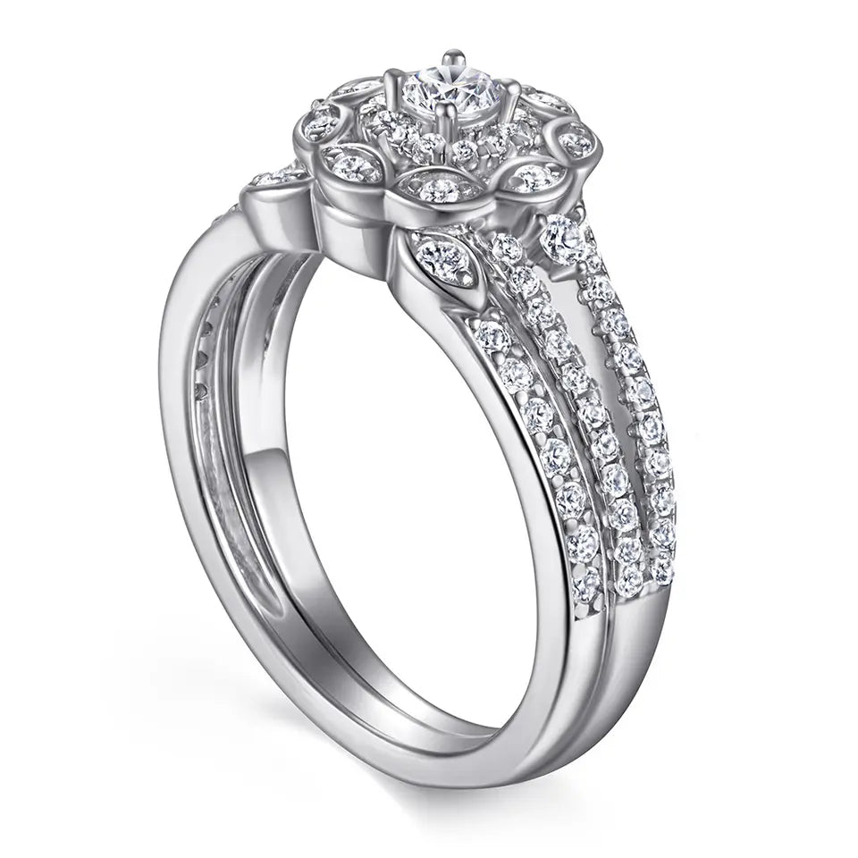 Sterling Silver Dahlia Engagement Ring