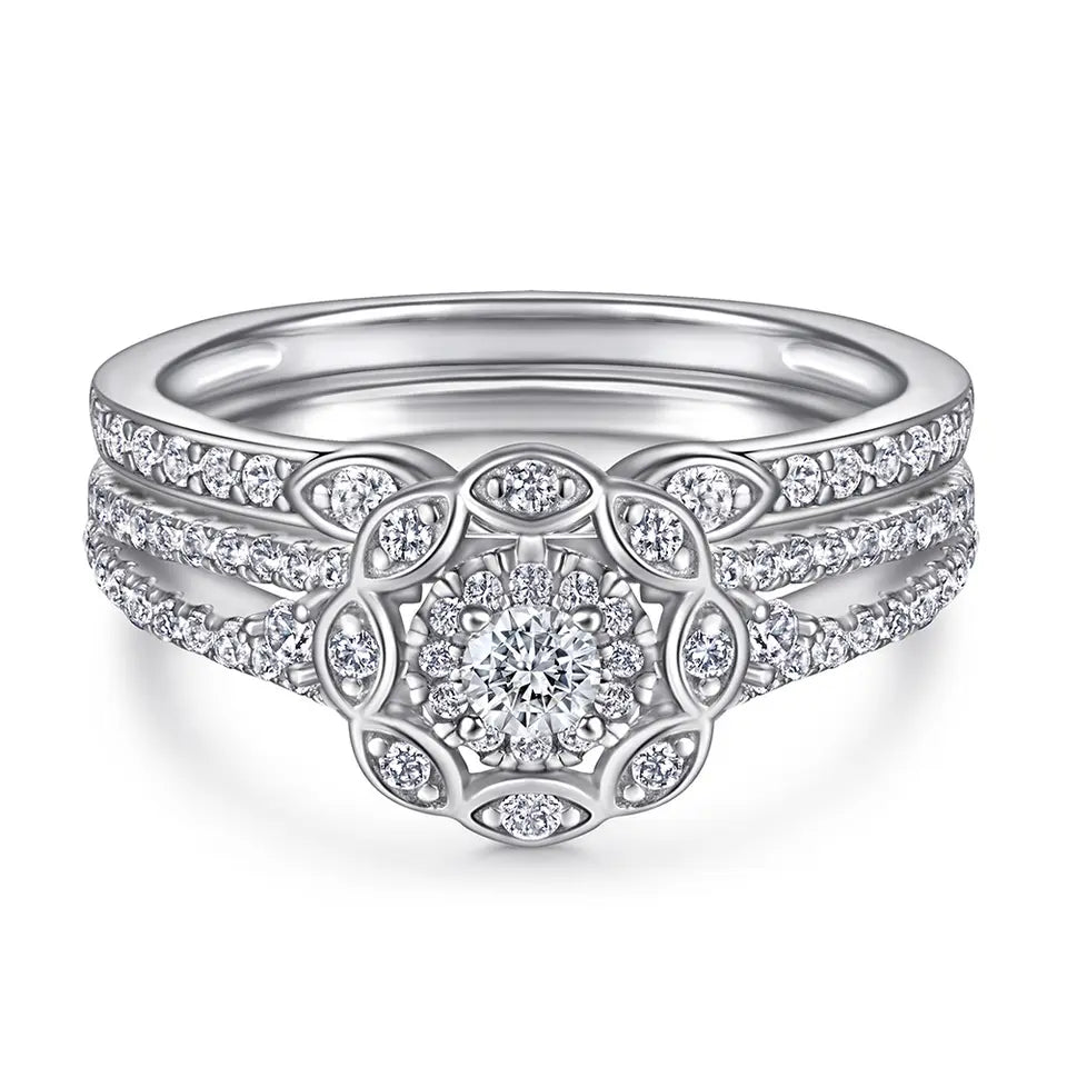 Sterling Silver Dahlia Engagement Ring