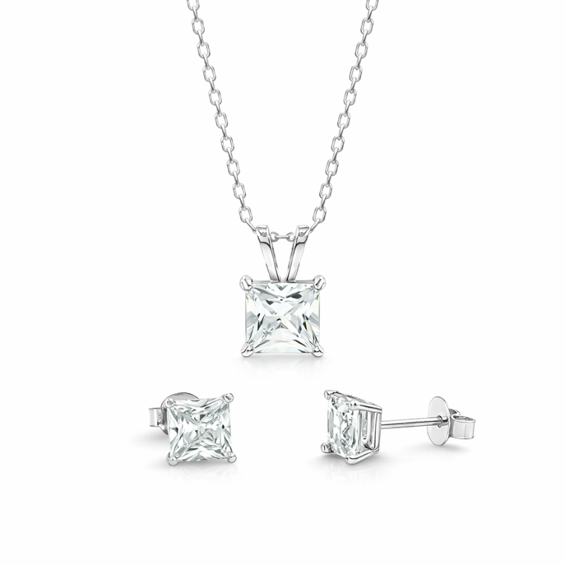 Sterling Silver Juliet Princess Cut Set