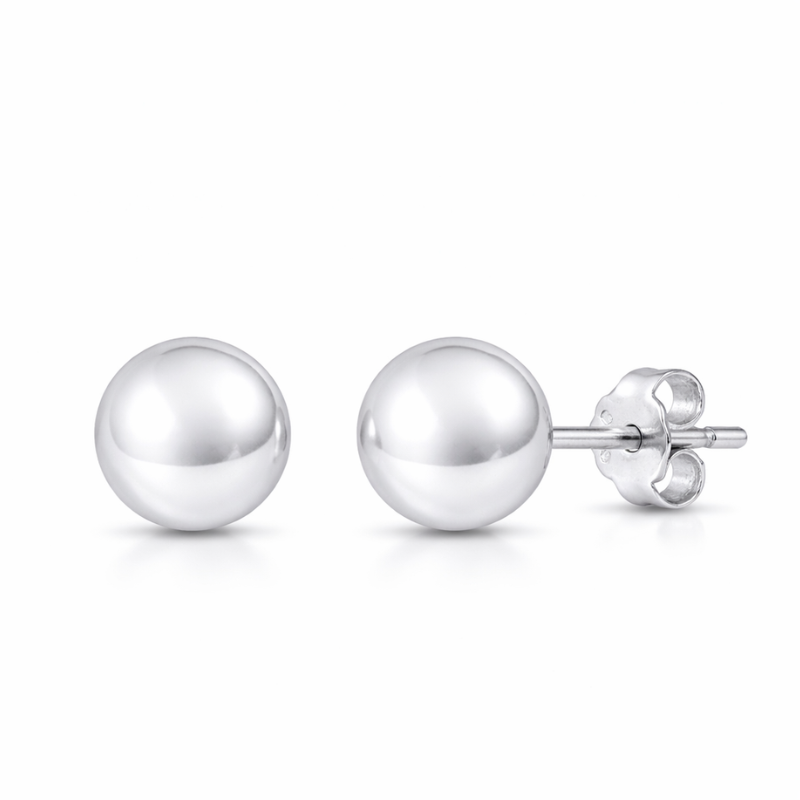 Sterling Silver Bold 8 mm Basic Earrings