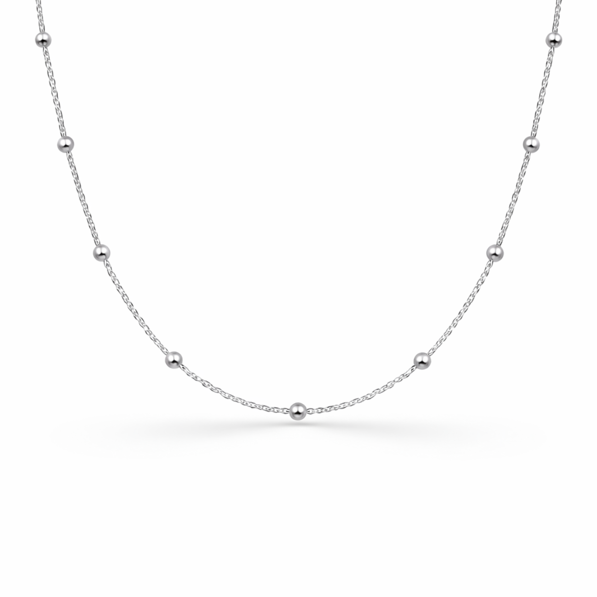Sterling Silver Delicate Beads Necklace