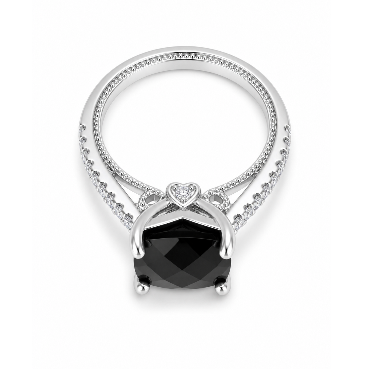 Midnight Halo Engagement Ring