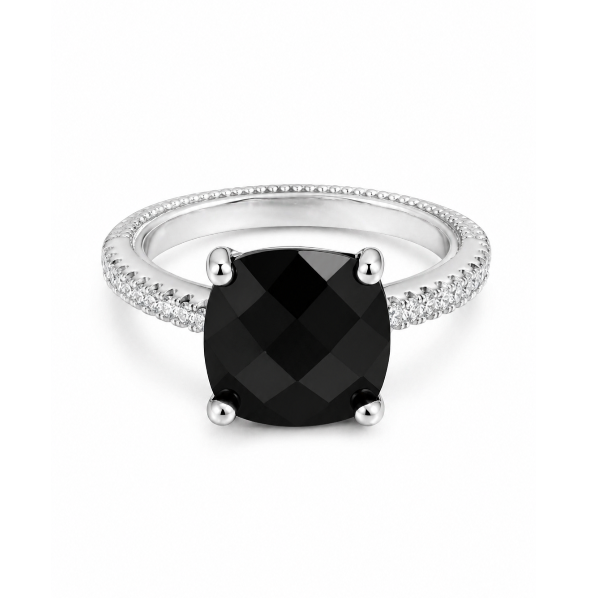 Midnight Halo Engagement Ring