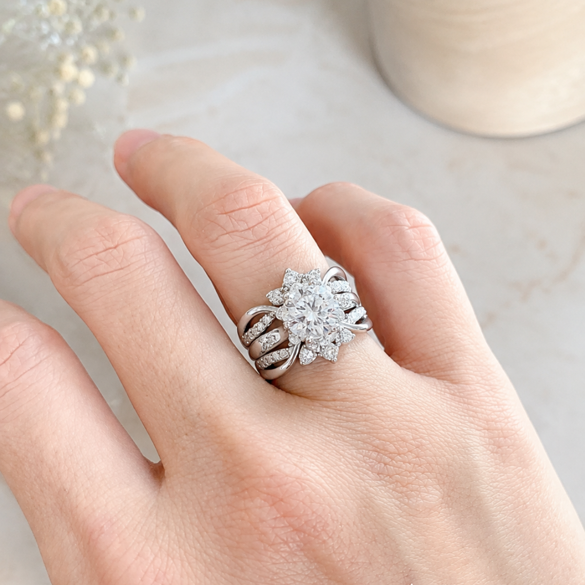 Everly Moissanite Band Set