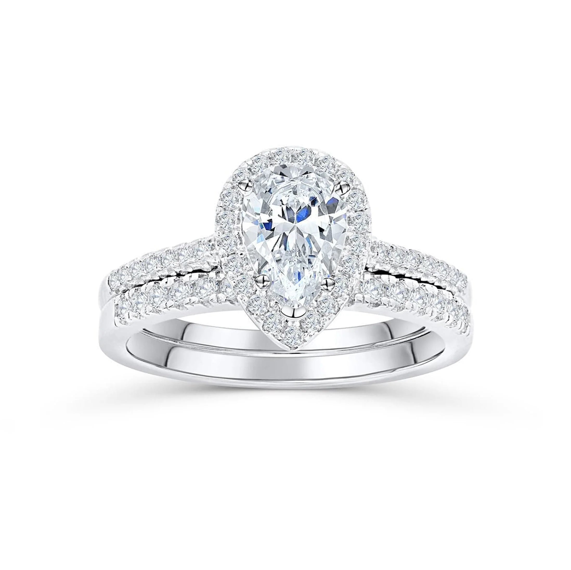 Sterling Silver Tear of Angel Engagement Ring