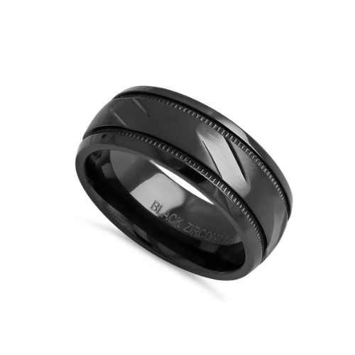 Black Zirconium Detailed Edge Ring