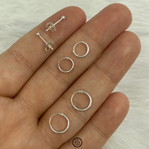 Sterling Silver E Silver Basic Mini Earrings Package