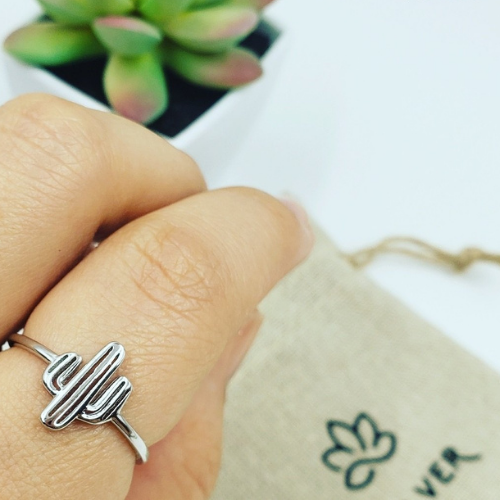 Sterling Silver Cactus Ring