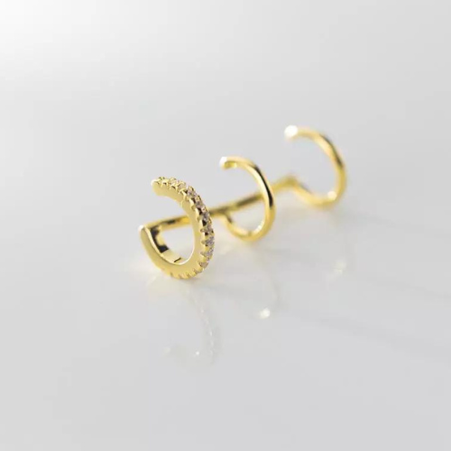 Sterling Silver Triple Happiness Earcuff