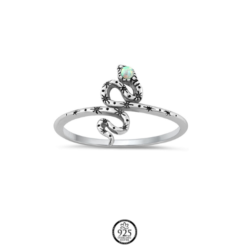 Sterling Silver Shiny Snake Ring