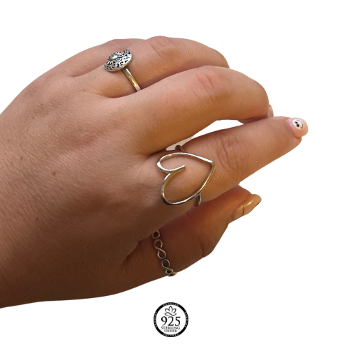 Sterling Silver Amy Open Heart Ring