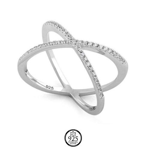 Sterling Silver Andrea Crossing Ring