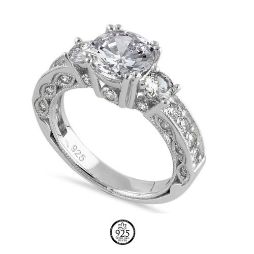 Sterling Silver Lille Marquise Engagement Ring