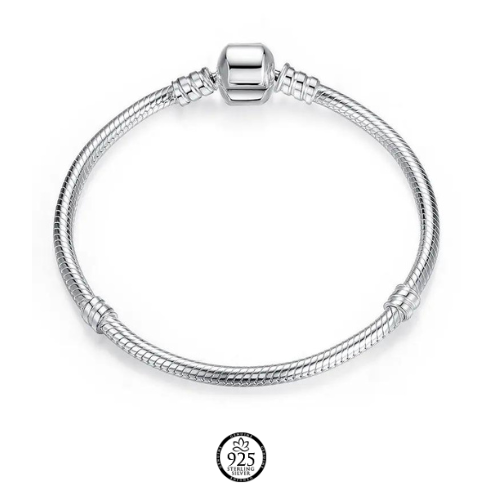 Sterling Silver Snake Charm Bracelet