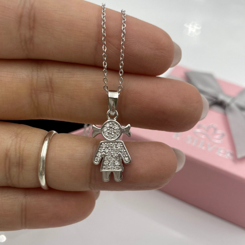 Sterling Silver My Little Girl Necklace