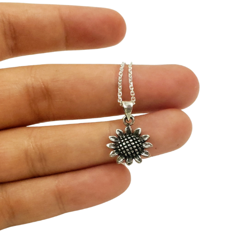 Sterling Silver Sunflower Necklace