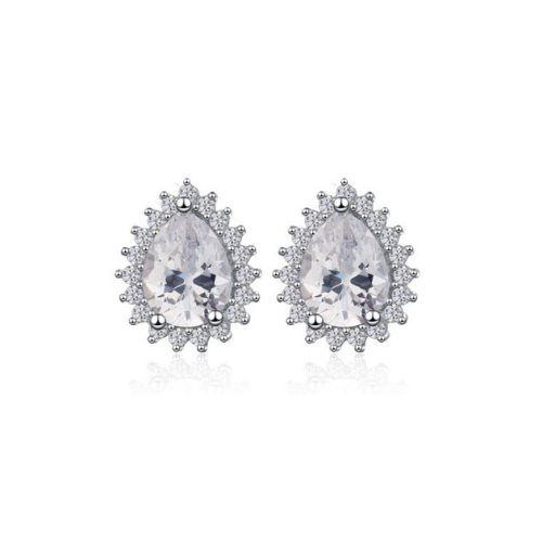 Sterling Silver Pear-Shape Crystals Set