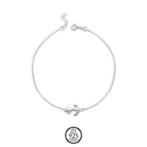 Sterling Silver Anchor Anklet