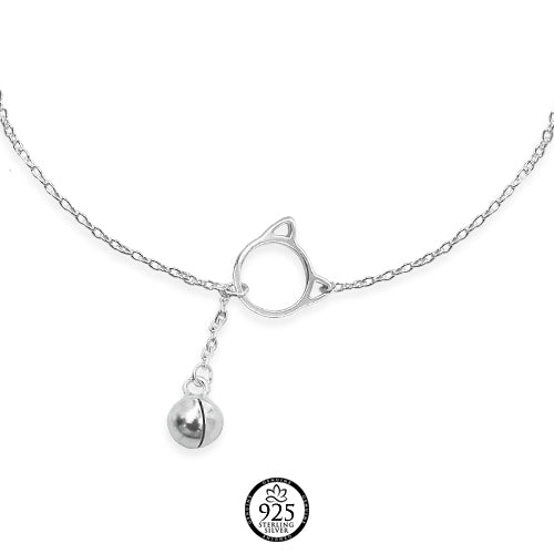 Sterling Silver Cat Bell Anklet