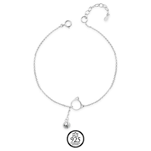 Sterling Silver Cat Bell Anklet