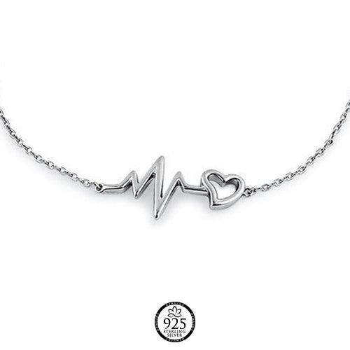 Sterling Silver Heartbeat Bracelet