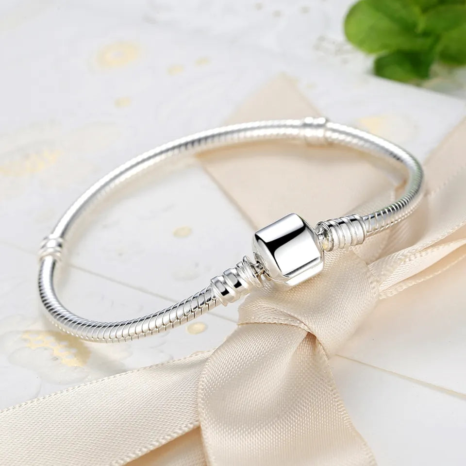 Sterling Silver Snake Charm Bracelet