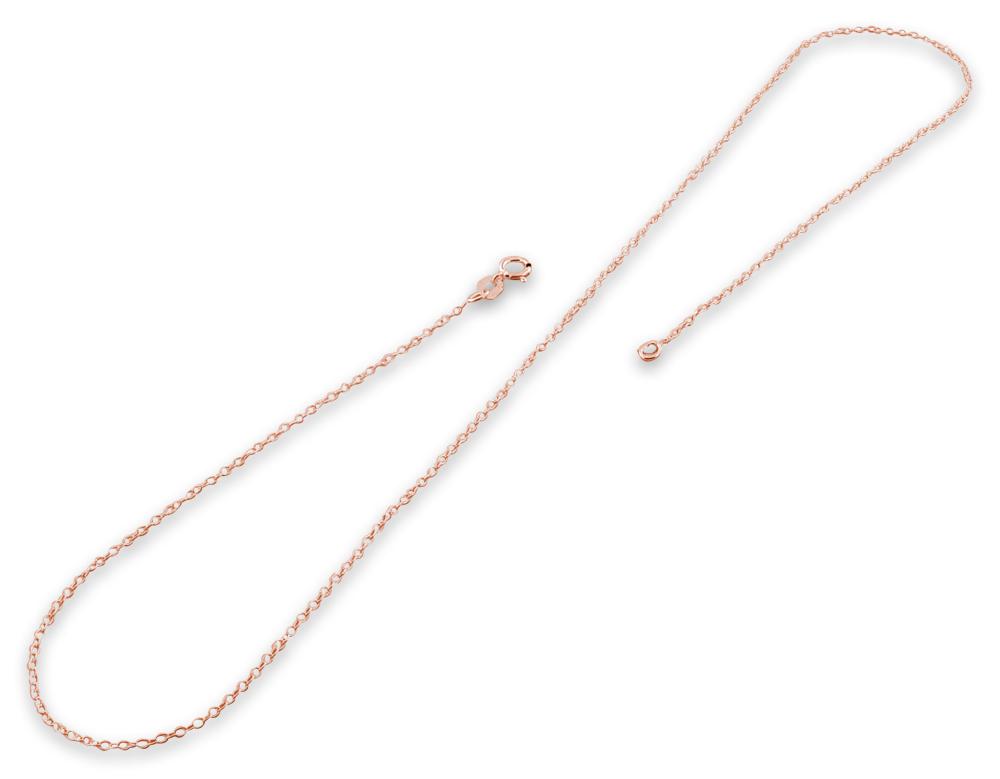 Sterling Silver 14K Rose Gold Plated Cable Chain