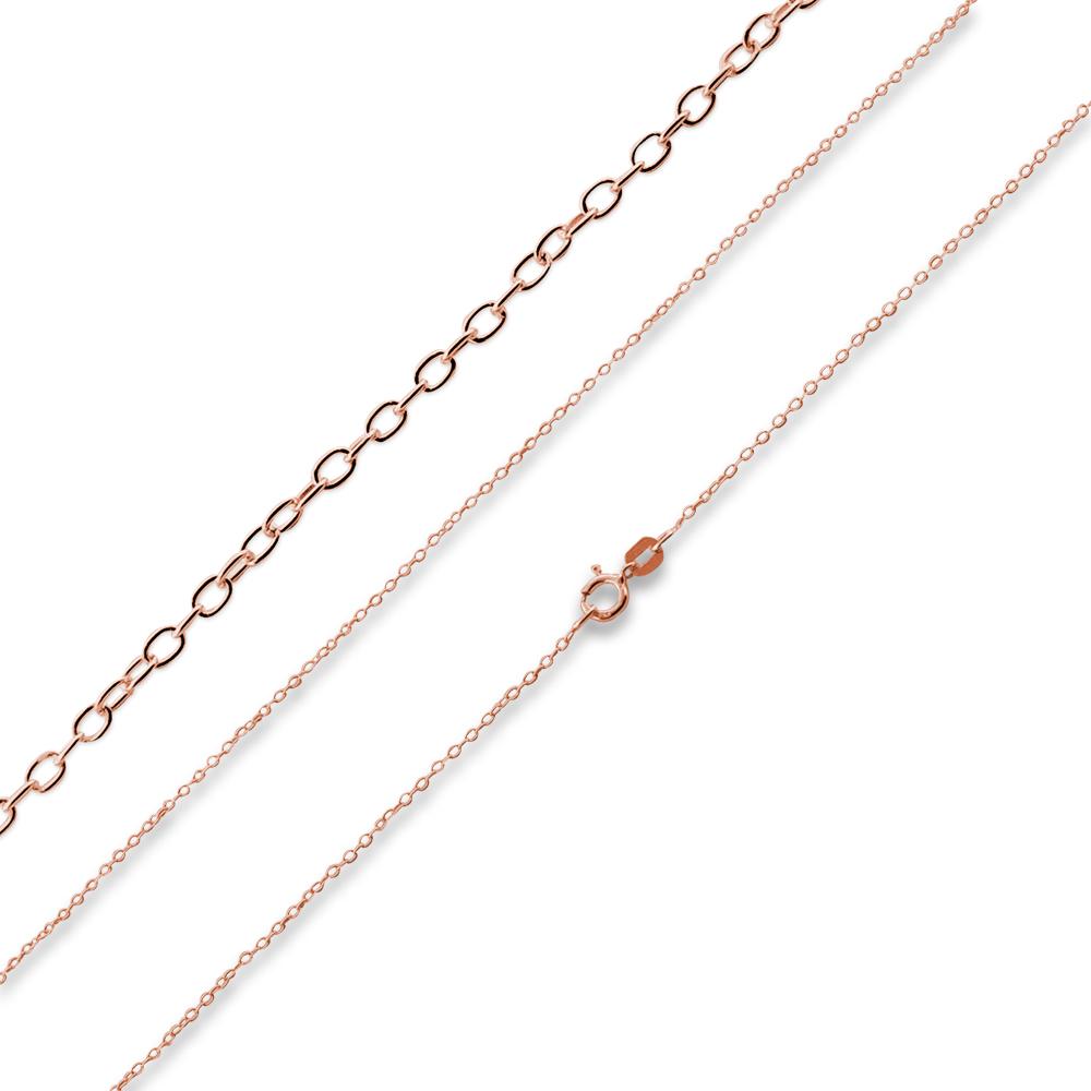 Sterling Silver 14K Rose Gold Plated Cable Chain