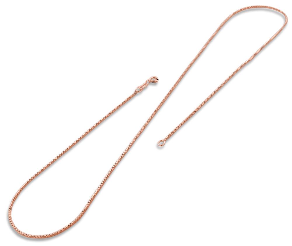 Sterling Silver 14K Rose Gold Plated Box Chain