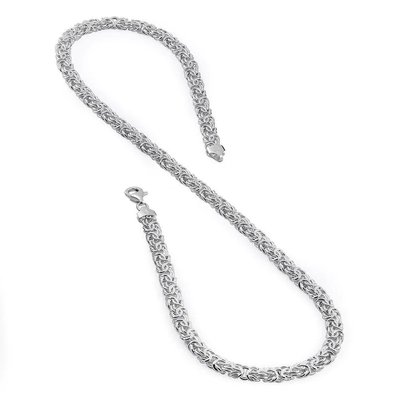 Sterling Silver Lucas Flat Byzantine Chain