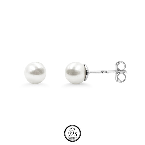 Sterling Silver Classic Pearl Earrings
