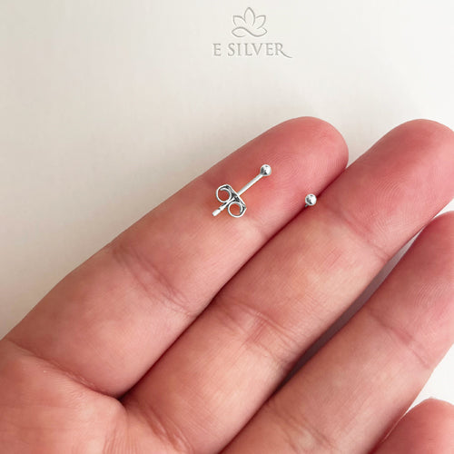 Sterling Silver 3mm Balls Stud Earrings