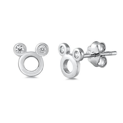 Sterling Silver Mickey Mouse Stud Earrings