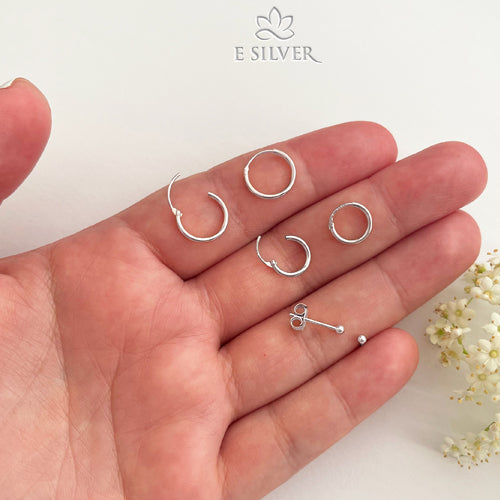 Sterling Silver Mini Dormilonas 2mm Earrings