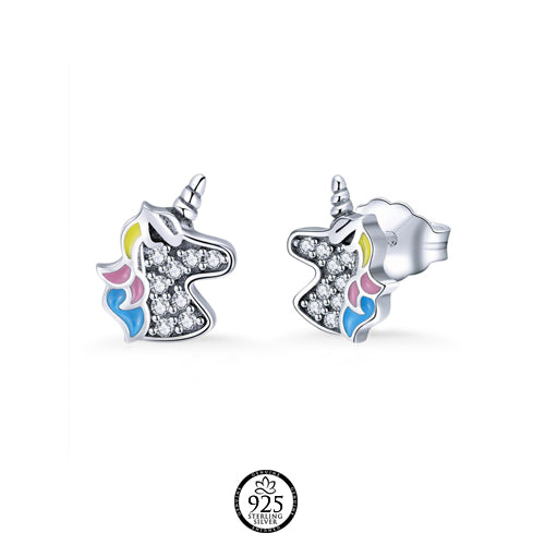 Sterling Silver Unicorn Earrings