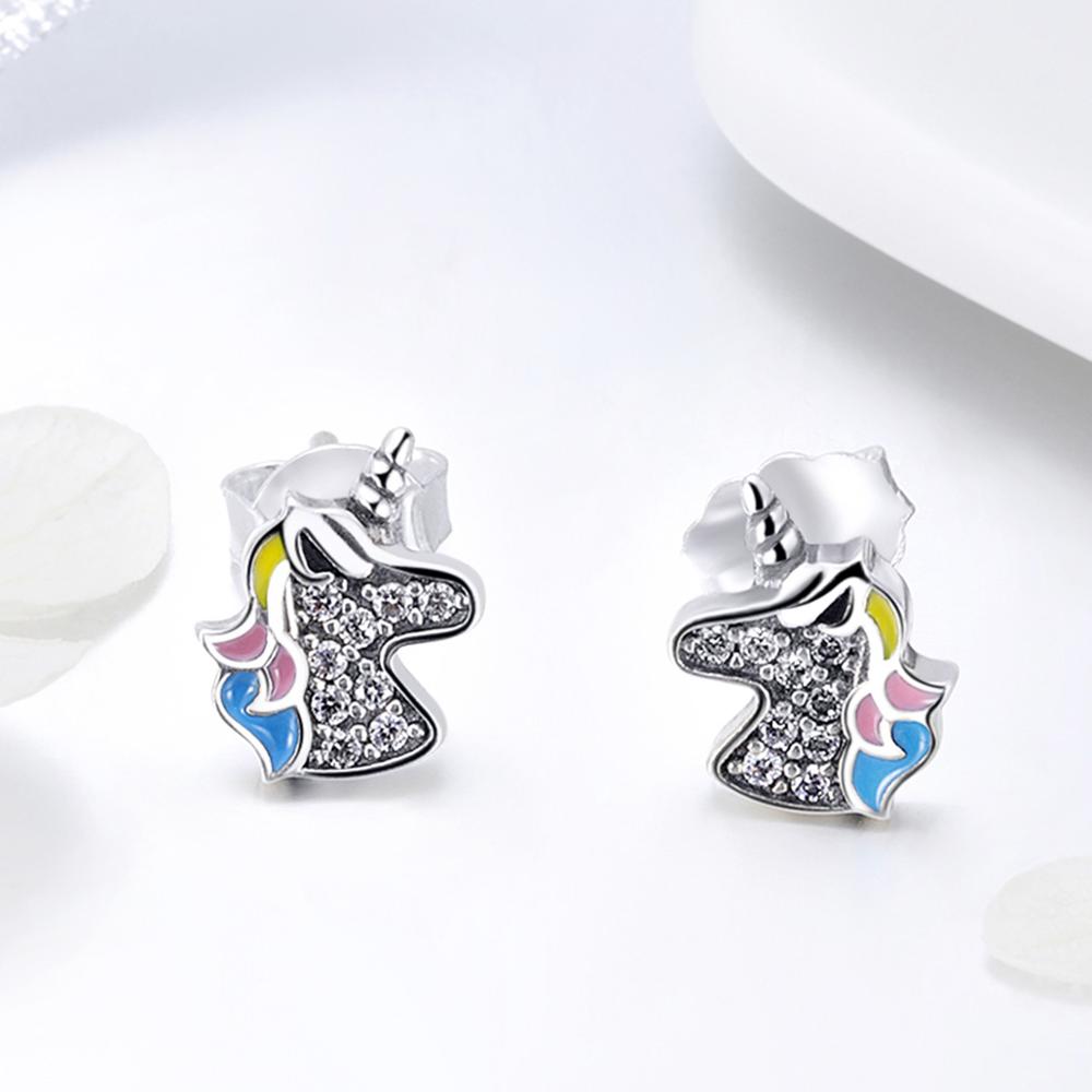 Sterling Silver Unicorn Earrings